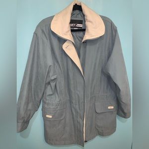 IZ Sport Large Outdoor Turquoise V-Neck 2-Pkt Elastic Waist Long Sleeve Jacket